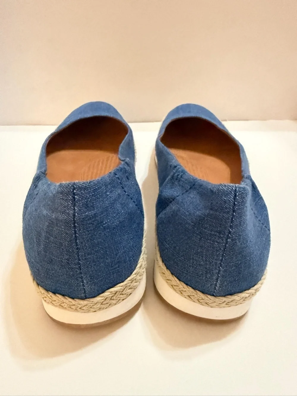 BareTraps Posture Denim Blue Espadrille Slip-On Flats size 7.5